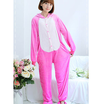

Flannel Cartoon Animal Siamese Pajamas Winter Home Clothes Couples -PAberdeen