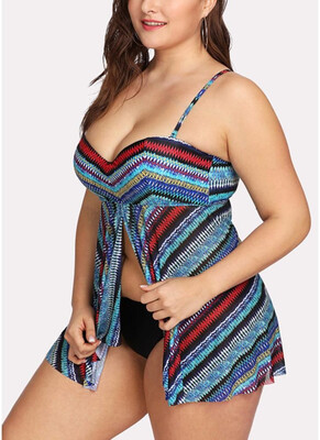 

2018 Women Large Size Two-Piece Swimwear Backless Padding Wireless Swimsuit