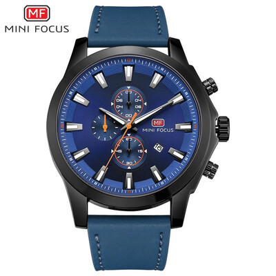 

MINI FOCUS Fashion Sport Leather Strap Men Quartz Watch MF0082G