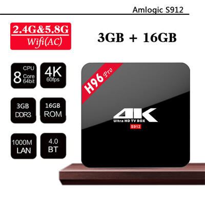 

H96Pro Amlogic S912 Android 71 HD Smart Tv Box 3G 16G Arabic French UK portugal Italy IPTV Europe 1600 Channels TV Box Android