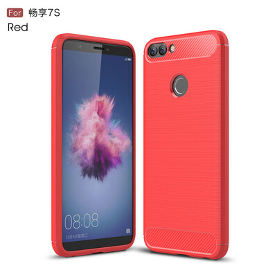 

Goowiiz Phone Case For Huawei Honor Enjoy 7SP Smart Fashion Slim Carbon Fiber TPU Soft Silicone Prevent falling