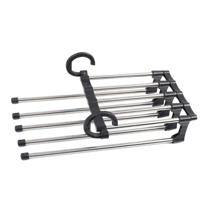 

YouJiaLiangPin multi-function five-in-one pants rack amazing magic folding hanger creative rotating stainless steel pants rack
