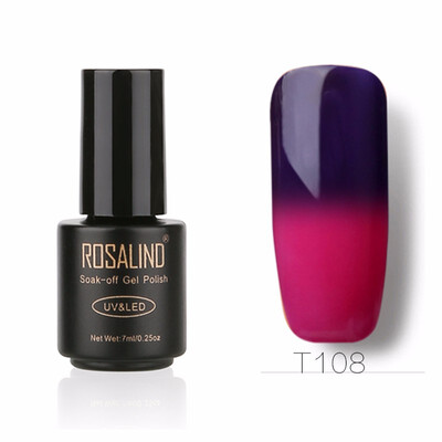 

ROSALIND Gel 1S Temperature Changing Nail Polish 7ml Soak off Nail Gel Polish Vernis Semi Permanent UV LED Glitter Nail Lacquer