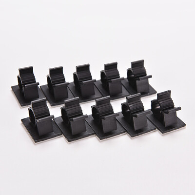 

Black 10 Pcs Adhesive Backed Nylon Wire Adjustable Cable Clips Clamps