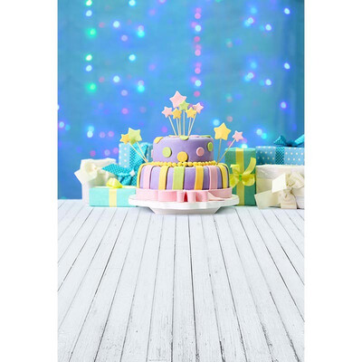 

Blue Star Birthday Cake Photo Backdrop 57FT Vinyl Fabric Cloth Digital Printing Photo Background S-3205
