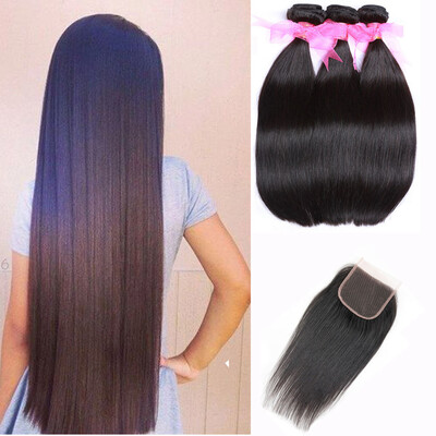 

Dream Like Peruvian 100 Human Hair Virgin Hair Straight Hair 3 Bundles with Closure