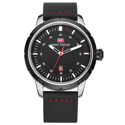 

MINI FOCUS Fashion Leather Strap Business Men Quartz Watch MF0014G