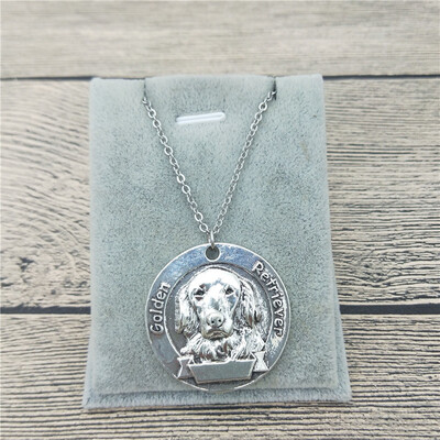 

New Vintage Retro Golden Retriever Necklace High Quality Golden Retriever Pendant Necklace Women Dog Pendant Jewelry