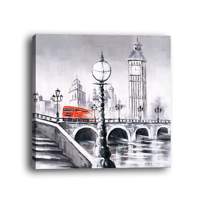 

Framed Canvas Modern Living Room Bedroom Background Wall City Building Landscape Decorative Painting