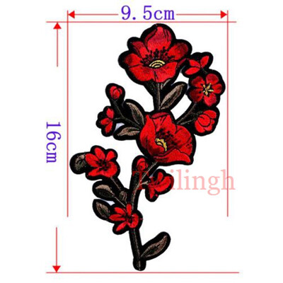 

1 Pcs Big 3D Patches Sew-on Flower Patch Embroidery Sequin Motif Red Rose Applique Garment Women DIY Clothes Sticker Wedding