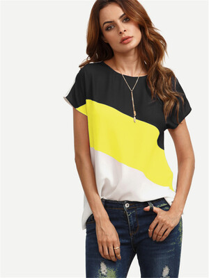 

Fashion splice womens blouse