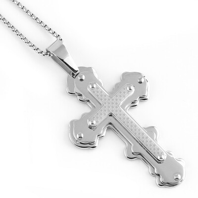 

Hpolw stainless steel crucifix pendant Mens Womens Silver Cross Pendant Necklace Jesus Piece 316L Stainless Steel High Quality