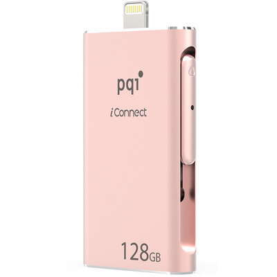 

Jin Yong PQI iconnect love connection MFI Apple certification Lightning USB30 interface high-speed transmission storage metal mobile phone U disk rose gold 128G