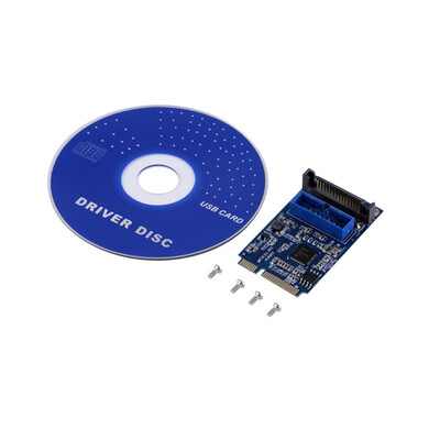 

Mini PCI-Express PCI-E to USB 3.0 19pin Header Card Adapter For Win 7 8 Blue