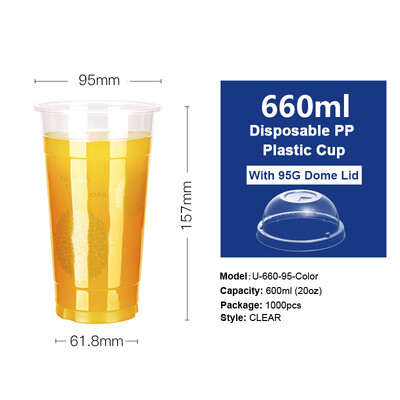 

Free Shipping 12oz-22oz Clear Plastic PP Cups with Dome & Flat Lids for Juice Tea Iced Coffee Bubble Boba Smoothie 1000pcs