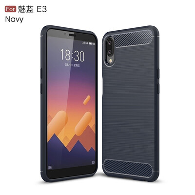 

Goowiiz Phone Case For Meizu Meilan E35s Fashion Slim Carbon Fiber TPU Soft Silicone Prevent falling