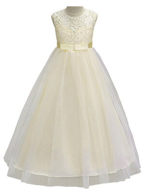 

3-14Y Princess Champage Lace Flower Girl Dresses 2017 Girls Tutu Birthday Party Платья Рапунцель костюм