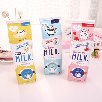 

Shouyou cartoon milk box pencil bag cute creative large capacity primary school stationery box female simple pencil case JD-SN-47 yellow