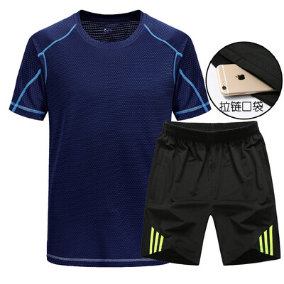 

Sports suit men&39s summer short sleeve fitness suit men&39s sports T-shirt fitness suit breathable quick dry men&39s running suit