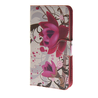 

MOONCASE Flower style Leather Wallet Flip Card Slot Stand Pouch Case Cover for HTC Desire 620 A03
