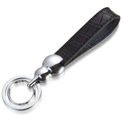 

Authentic zobo car keychain treasure hoist portable child double key ring crocodile skin key rope car ornaments birthday gift ZB-938-1 silver