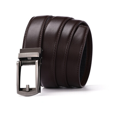 

XHtang Mens Belt Genuine Leather Automatic Buckle belt For Waistband Ratchet Strap Black Leather Belt Designer Belt For Jeans Gift