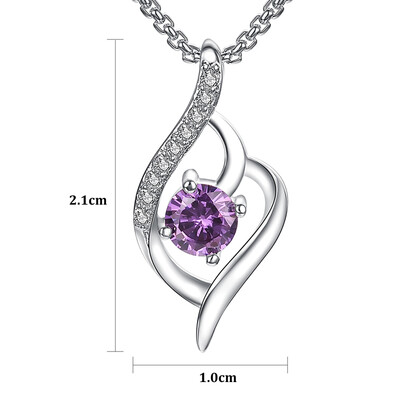 

Yoursfs Heart Of Ocean" purple Crystal Heart Necklace & Pendant Forever Love Valentines Day