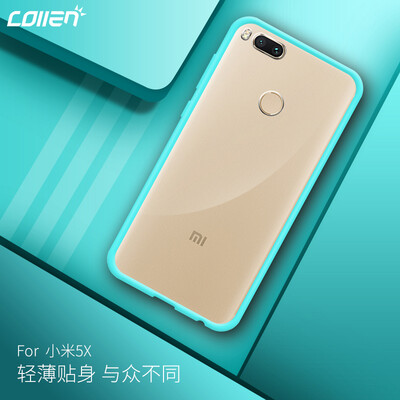 

Collen millet 6 mobile phone shell protective cover MI6 drop full soft&hard clear crystal blue
