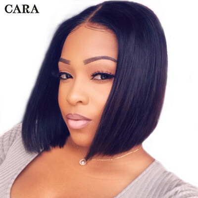 

Pre Plucked 250 Density Lace Front Wig With Baby Hair Brazilian Human Hair Short Bob Wigs Straight Hair Dolago