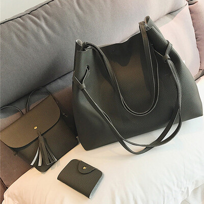 

4 Pcs Sets Female Elegant Shoulder Bag Leather Messenger Bags