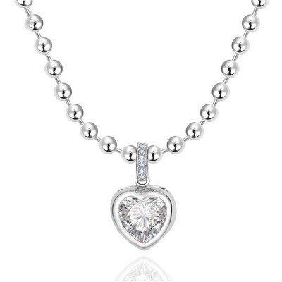 

Aiyaya Fashion Jewelry White Gold Plated Heart Ball High Quality Crystal Pendant Necklace