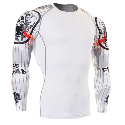 

Mens MMA Fitness T Shirts Fashion 3D Tee Wolf Long Sleeve Compression Shirt Bodybuilding Crossfit Brand Clothing Fitness