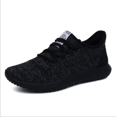 

2018 mesh breathable fly-woven men shoes Simple sports men running shoes