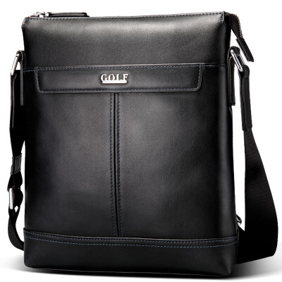 

Golf GOLF first layer of leather shoulder bag men's shoulder diagonal cross package boutique male bag D587241 black