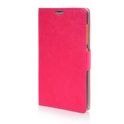 

MOONCASE Leather Wallet Flip Card Slot Pouch Stand Shell Back ЧЕХОЛ ДЛЯ Nokia Lumia 535 Hot pink