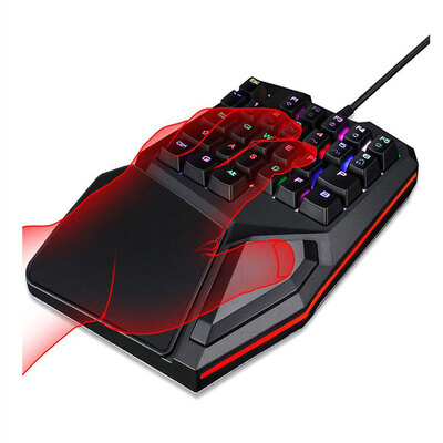 

Professional one-handed mechanical keypad backlight gaming game lol mobile games Jedi survival keyboard