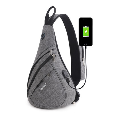 

TINYAT Sling Bag Chest Bag Travel Casual Crossbody Shoulder Bag for Women Men T509