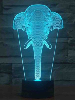 

AINA red blue&purple elephant head night light