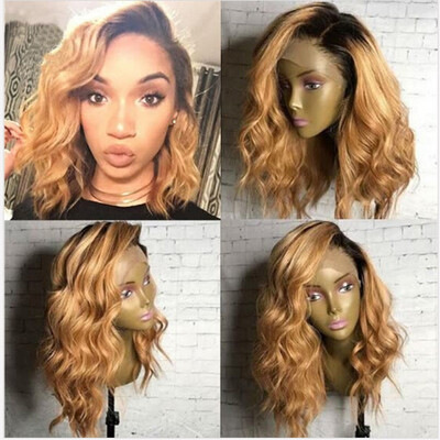

Omber T1B27 Bob Lace Front Human Hair Wigs Pre-Plucked Virgin Brazilian Hair Bob Short Wigs 130 Density10-16 Inch