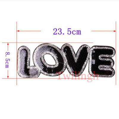 

1Pc Big Wing Patches Sew On Sequined Patch Flower Letter Love Star Applique DIY Sewing Fabric Repair Clothes Patches Stickers