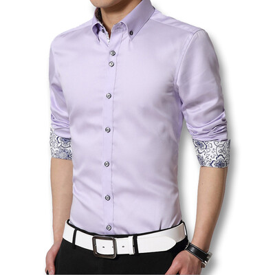 

New 2016 Men's Shirts Men Casual Slim Fit Designer Print Camisa Plus Size M~5XL Fashion Men Spring Autumn Print Cotton Shirts