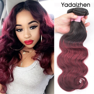 

Peruvian Ombre Body Wave 3 Bundles Two Tone 1b 99j Burgundy Ombre Body Wave Human Hair Peruvian Body Wave Ombre Hair