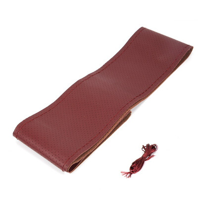 

Hydrolysis Resistance PU Steering Wheel CoverUniversal Car Steering wheels CoverHand Sewing DIY Covers With Needle&Thread