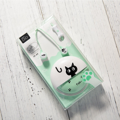 

3563mm wired cute cat call headset for Apple Android MP3&MP4 with cute wire box