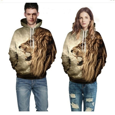 

New fashion men&women wear hooded 3D printing sweater casual long-sleeved couple models sweater coconut clothing