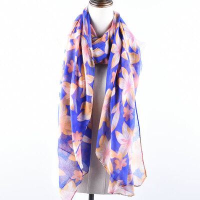 

Guttavalli Nice Women Soft Flowers Long Shawl Summer Chevron Печать Шарф Вискозные полоски Геометрические тощие обертки