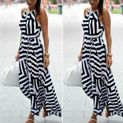 

Women Boho Long Maxi Dresses Summer Evening Party Cocktail Dress Beach Sundress