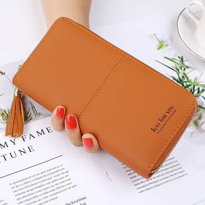 

2018 New Style Simple Casual Lady Wallet Purse Two Fold Long Zipper Horizontal Handbag