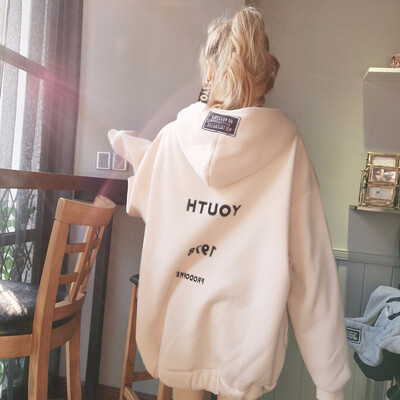 

Women Loose Plus Size Harajuku Hoodies Letter Print Long Sleeves Oversized Sweatshirt And Pullovers Kawaii Bts Kpop Clothes