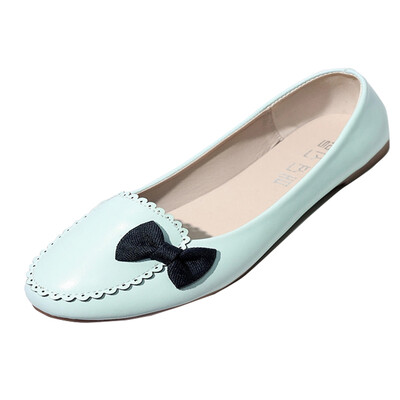 

Women Round Toe Bow Knot Flats Shoes Ballet Walking Slip On Casual Oxford